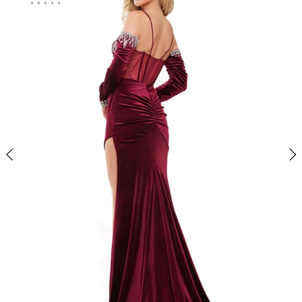 Elegant Burgundy Off-Shoulder Dress